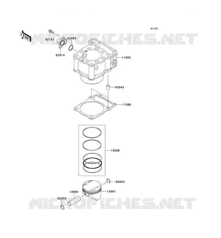 CYLINDRE/PISTON Kawasaki TOUT-TERRAIN 250 2012 KLX250S  KLX250TCF