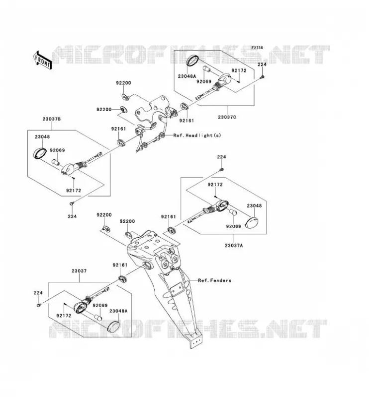 CLIGNOTANTS Kawasaki TOUT-TERRAIN 250 2012 KLX250S  KLX250TCF