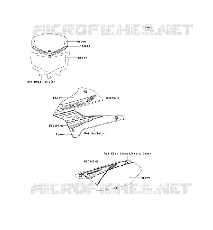 STICKER(GREEN) Kawasaki TOUT-TERRAIN 250 2012 KLX250S  KLX250TCF