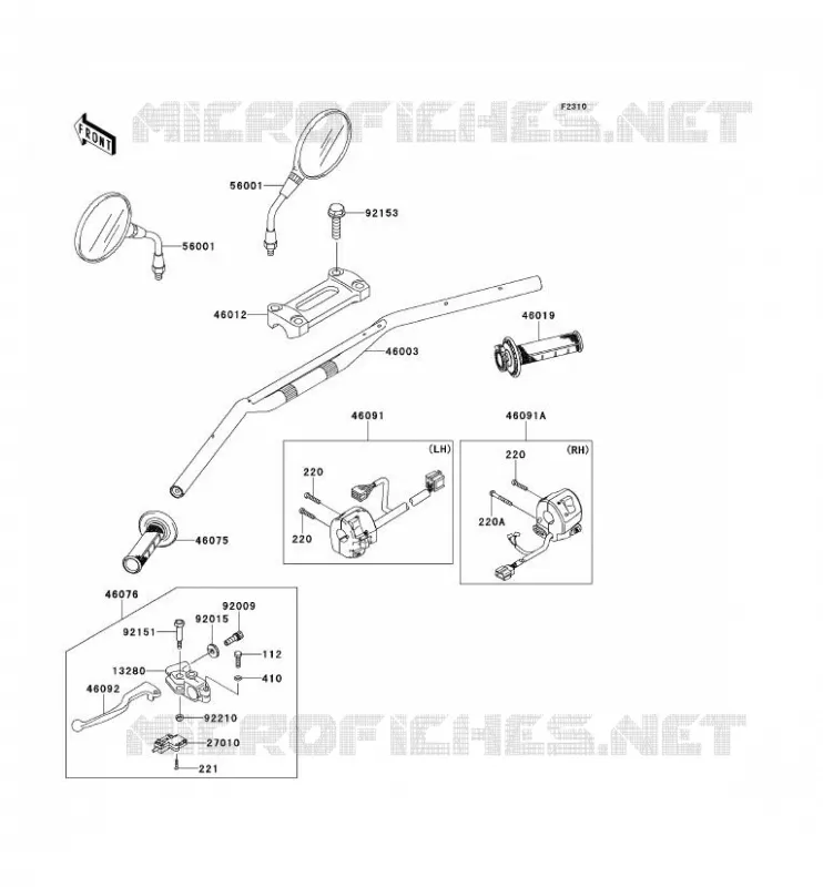 GUIDON Kawasaki TOUT-TERRAIN 250 2014 KLX250S  KLX250TEF