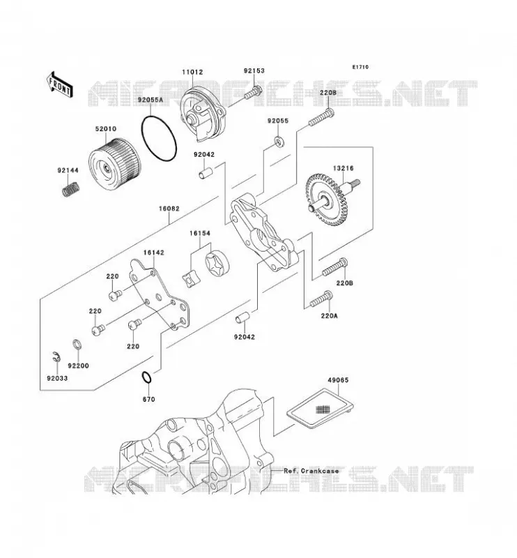 POMPE A HUILE Kawasaki TOUT-TERRAIN 250 2014 KLX250S  KLX250TEF