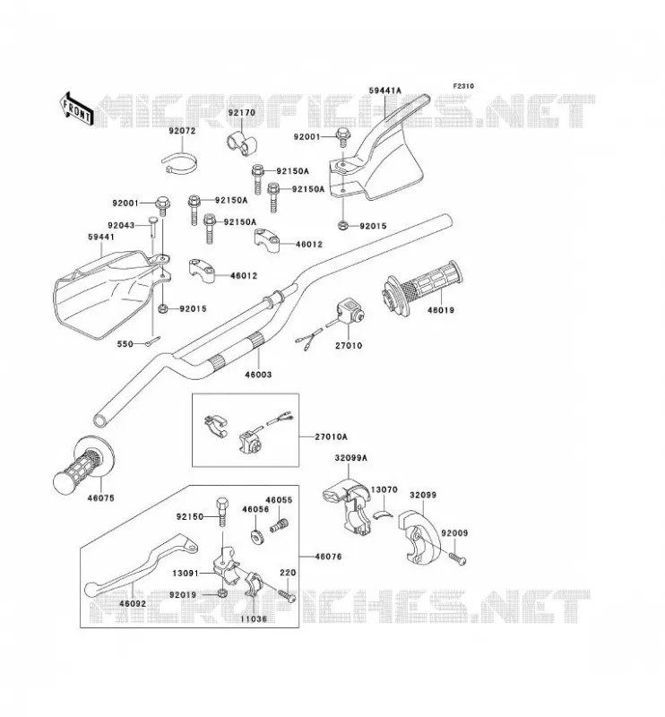 GUIDON Kawasaki TOUT-TERRAIN 300 1997 KLX300R  KLX300-A2