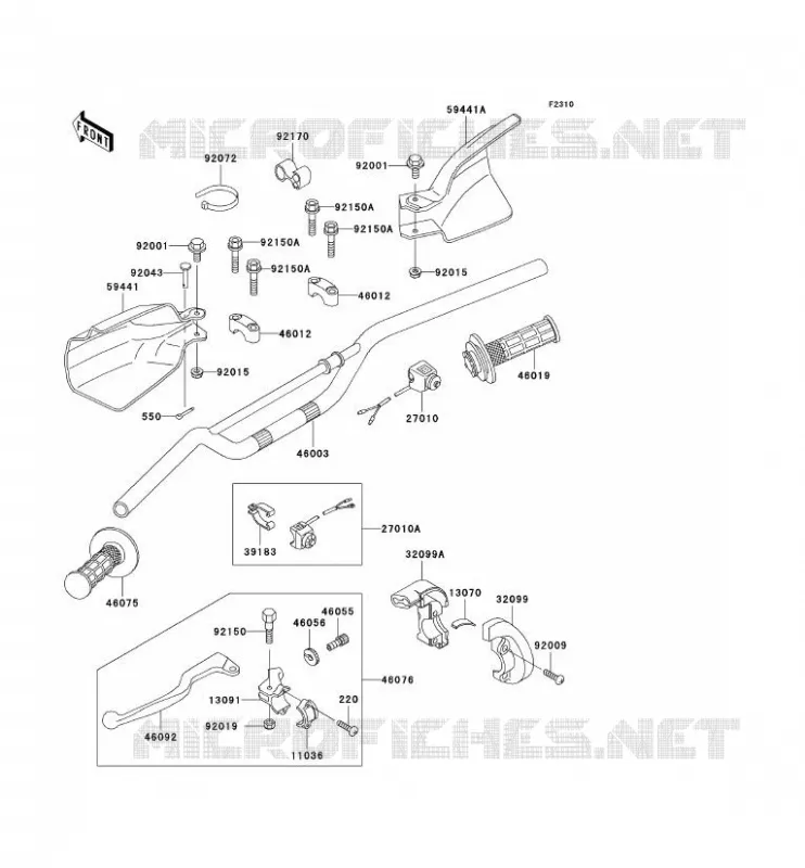 GUIDON Kawasaki TOUT-TERRAIN 300 2003 KLX300R  KLX300-A8