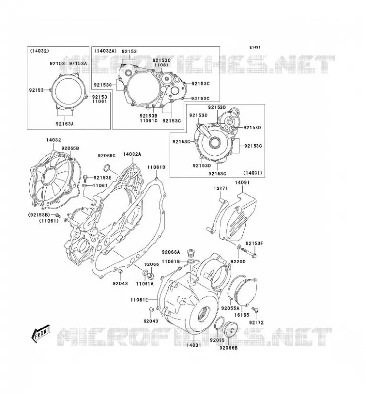 COUVERCLES MOTEUR Kawasaki TOUT-TERRAIN 400 2004 KLX400SR  KLX400-A2