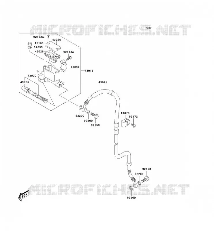 MAITRE CYLINDRE AV Kawasaki TOUT-TERRAIN 400 2004 KLX400SR  KLX400-A2