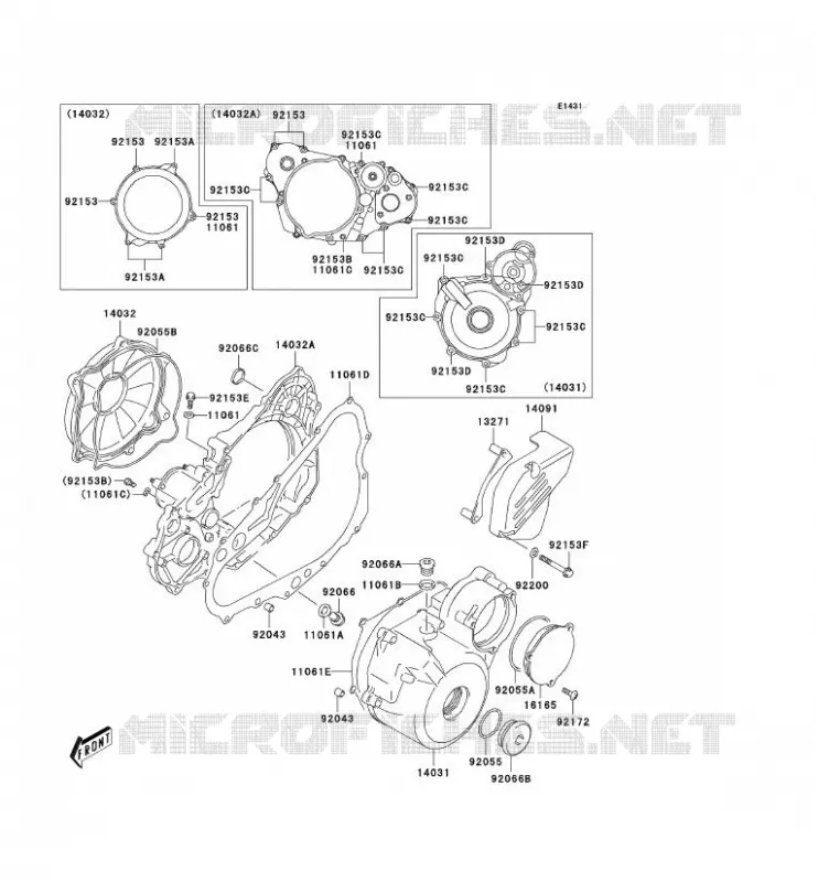 COUVERCLES MOTEUR Kawasaki TOUT-TERRAIN 400 2004 KLX400R  KLX400-B2