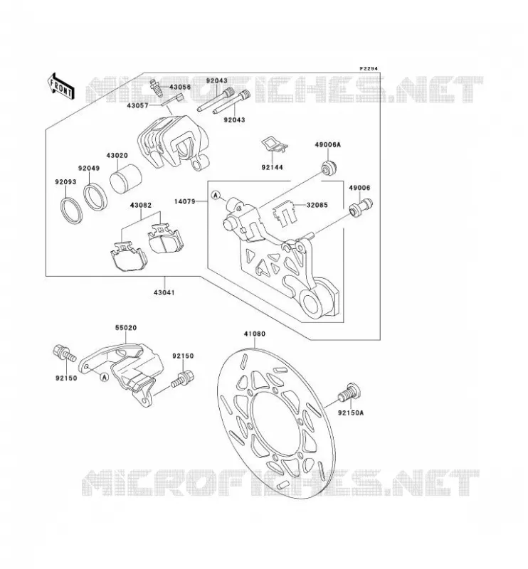 FREIN ARRIERE Kawasaki TOUT-TERRAIN 650 1994 KLX650R  KLX650-A2