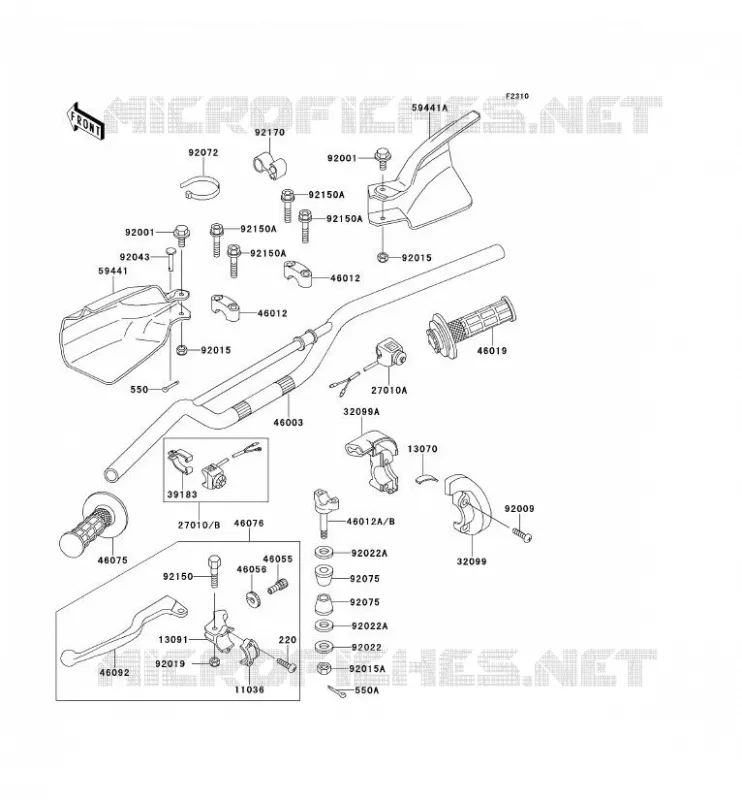 GUIDON Kawasaki TOUT-TERRAIN 650 1995 KLX650R  KLX650-A3