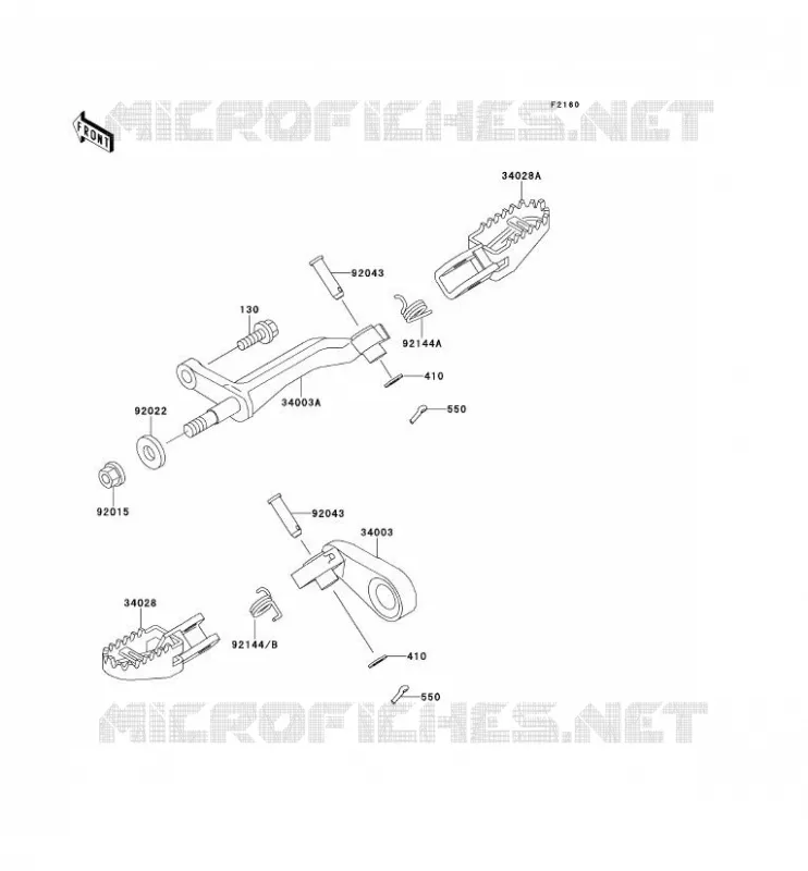 REPOSE PIED Kawasaki TOUT-TERRAIN 650 1995 KLX650R  KLX650-A3