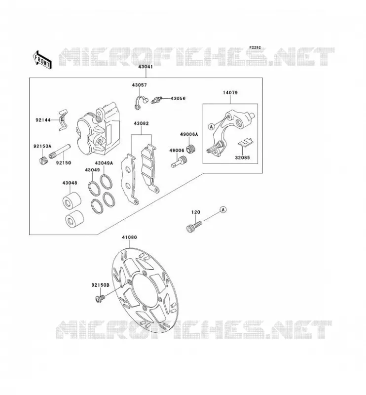 FREIN AVANT Kawasaki TOUT-TERRAIN 650 1996 KLX650  KLX650-B1