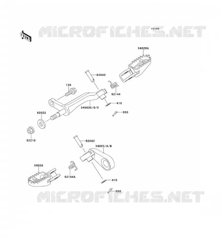 REPOSE PIED Kawasaki TOUT-TERRAIN 650 1996 KLX650  KLX650-B1