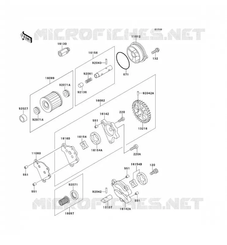 POMPE A HUILE Kawasaki TOUT-TERRAIN 650 1993 KLX650  KLX650-C1