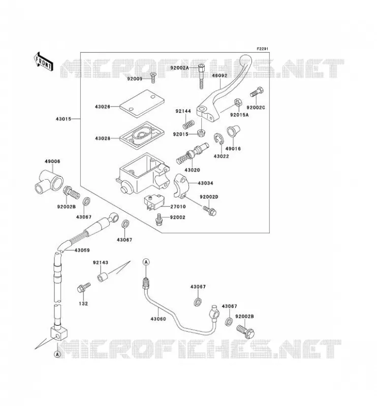 MAITRE CYLINDRE AV Kawasaki TOUT-TERRAIN 650 1994 KLX650  KLX650-C2