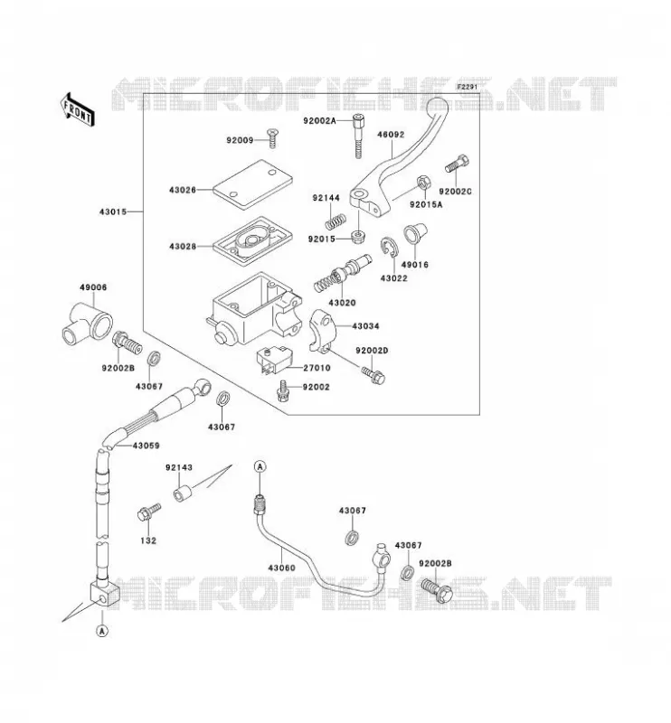 MAITRE CYLINDRE AV Kawasaki TOUT-TERRAIN 650 1994 KLX650  KLX650-C2