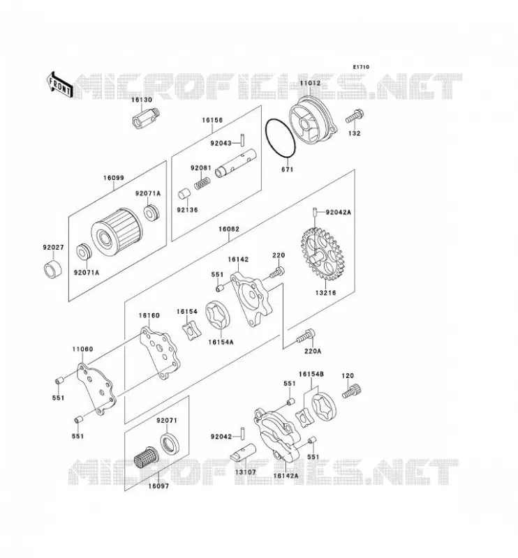 POMPE A HUILE Kawasaki TOUT-TERRAIN 650 1996 KLX650R  KLX650-D1