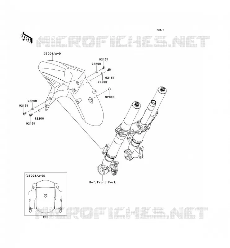 GARDE BOUE AVANT Kawasaki MOTOS 1000 2013 VERSYS 1000  KLZ1000ADF