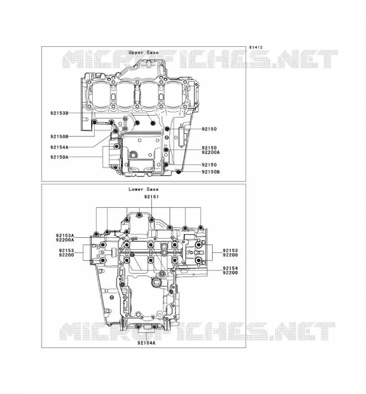 BOULON CARTER MOTEUR Kawasaki MOTOS 1000 2013 VERSYS 1000  KLZ1000ADF