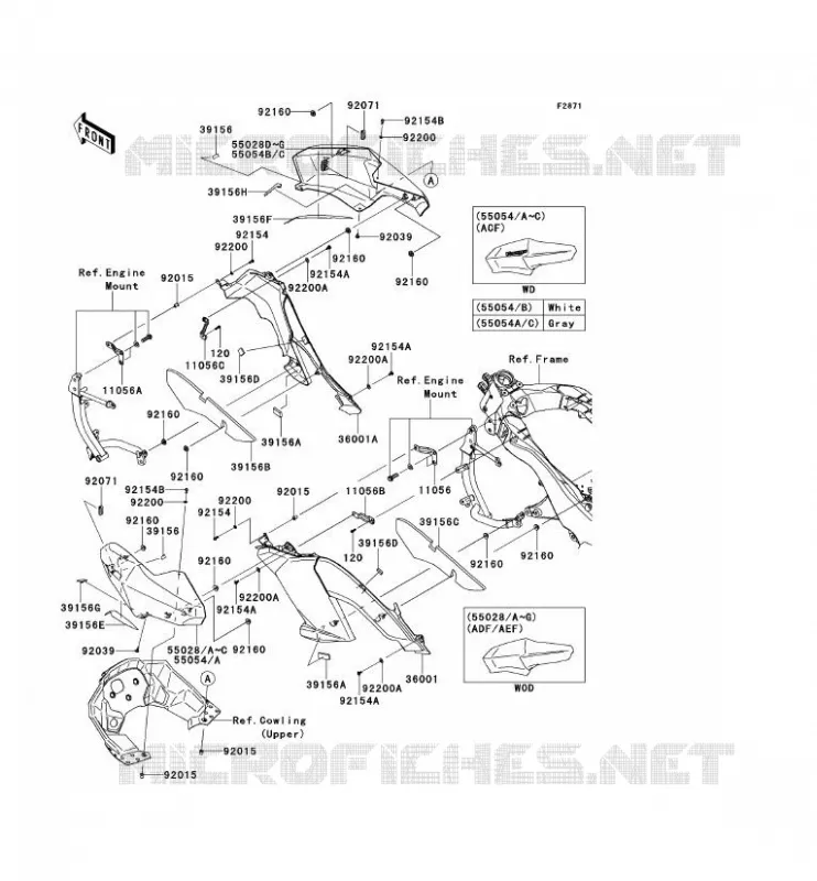 CARENAGE(CENTRALE) Kawasaki MOTOS 1000 2013 VERSYS 1000  KLZ1000ADF