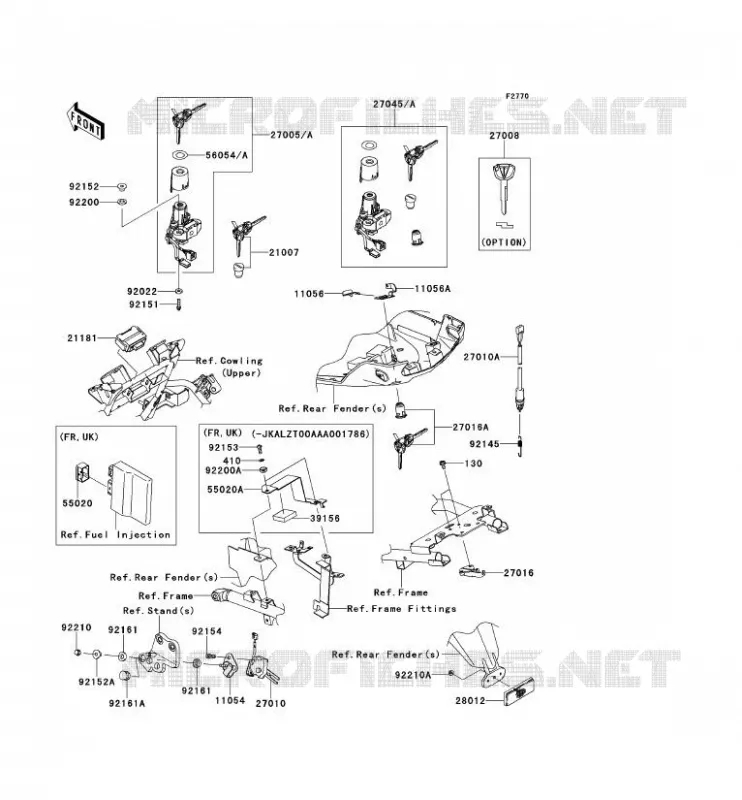 CONTACTEUR Kawasaki MOTOS 1000 2014 VERSYS 1000  KLZ1000AEF