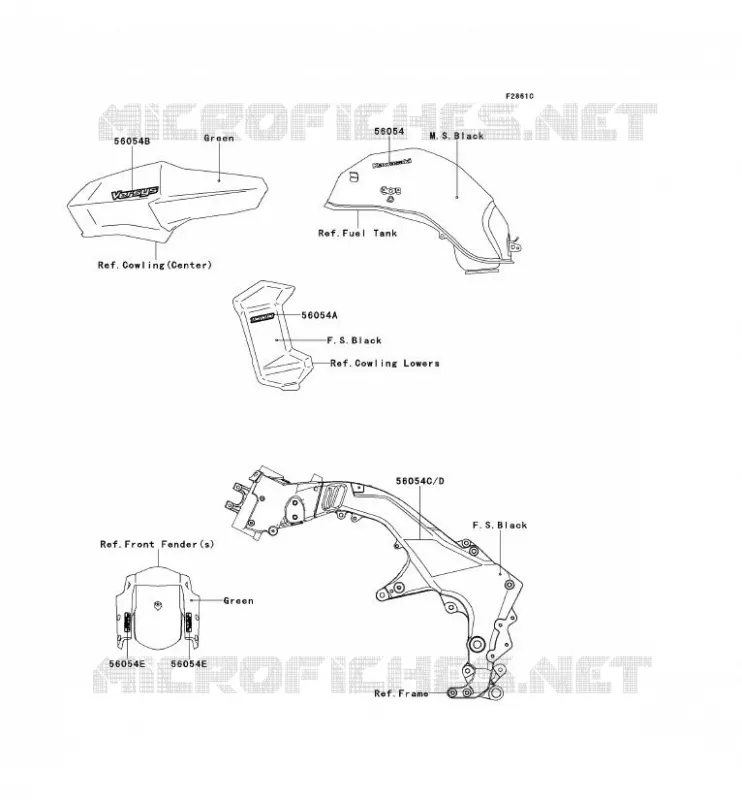STICKER(GREEN) Kawasaki MOTOS 1000 2014 VERSYS 1000  KLZ1000AEF