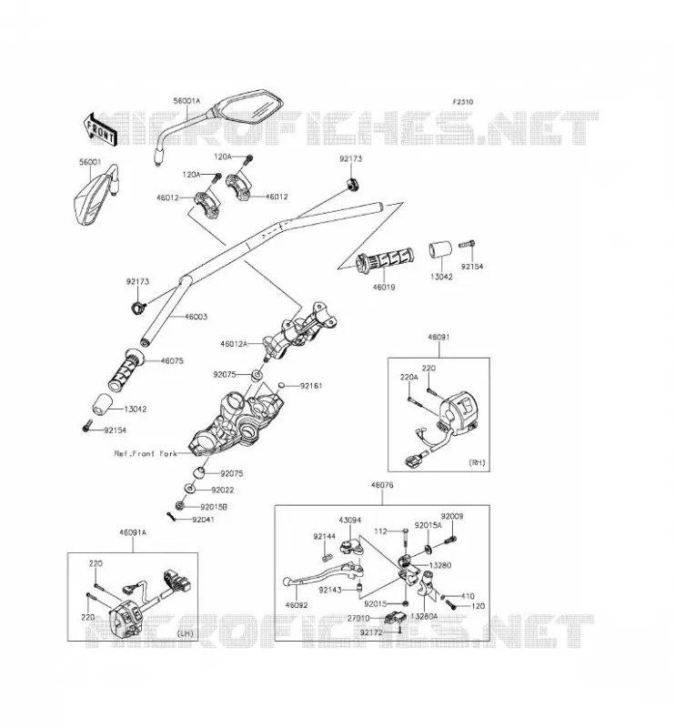 GUIDON Kawasaki MOTOS 1000 2015 VERSYS 1000  KLZ1000BFF