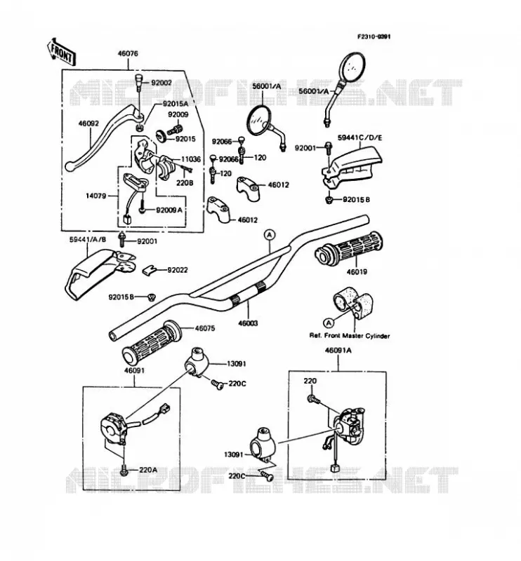 GUIDON Kawasaki MOTOS 125 1990 KMX125  KMX125-A5