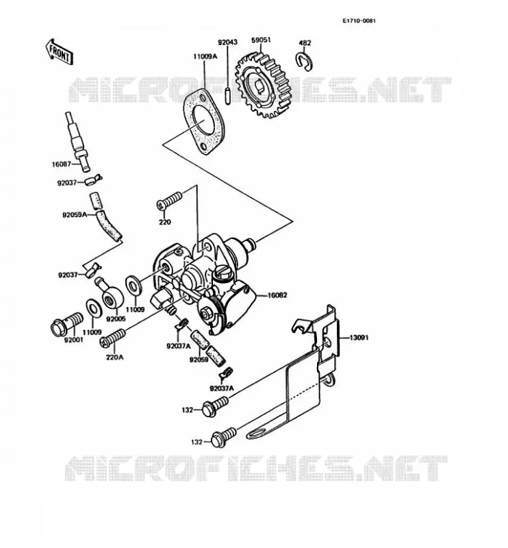 POMPE A HUILE Kawasaki MOTOS 200 1989 KMX200  KMX200-A3