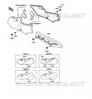 CACHE LAT&Eacute;RAL/GARDE CHAINE pour Kawasaki KR-1S