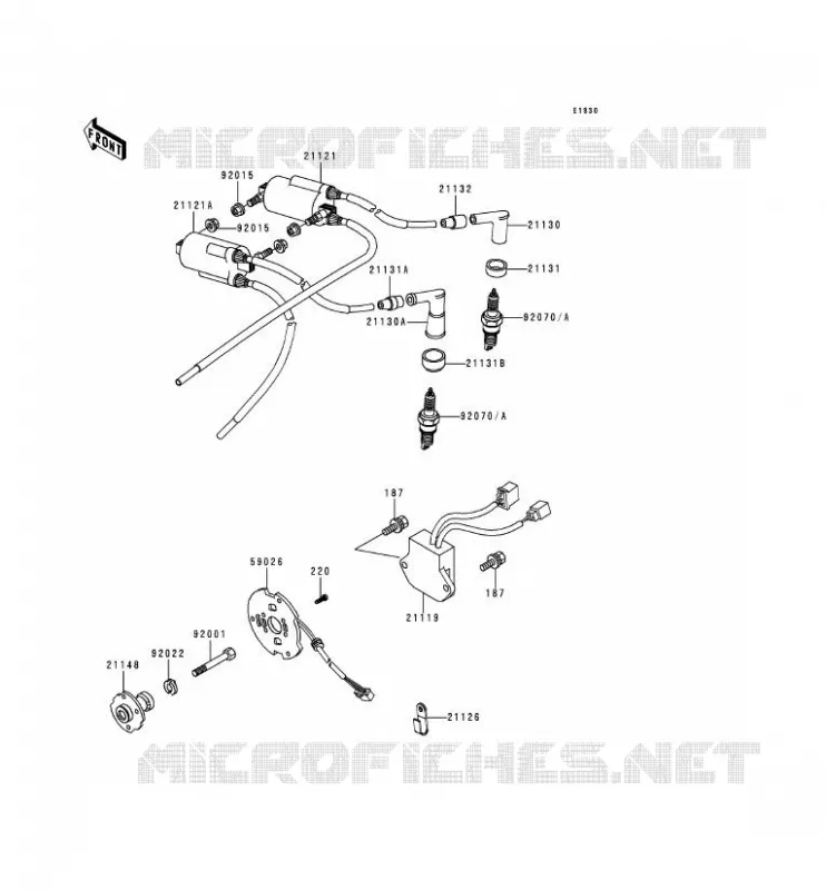 SYSTEME D&acute;ALLUMAGE Kawasaki MOTOS 1000 2000 KZ1000 POLICE  KZ1000-P19