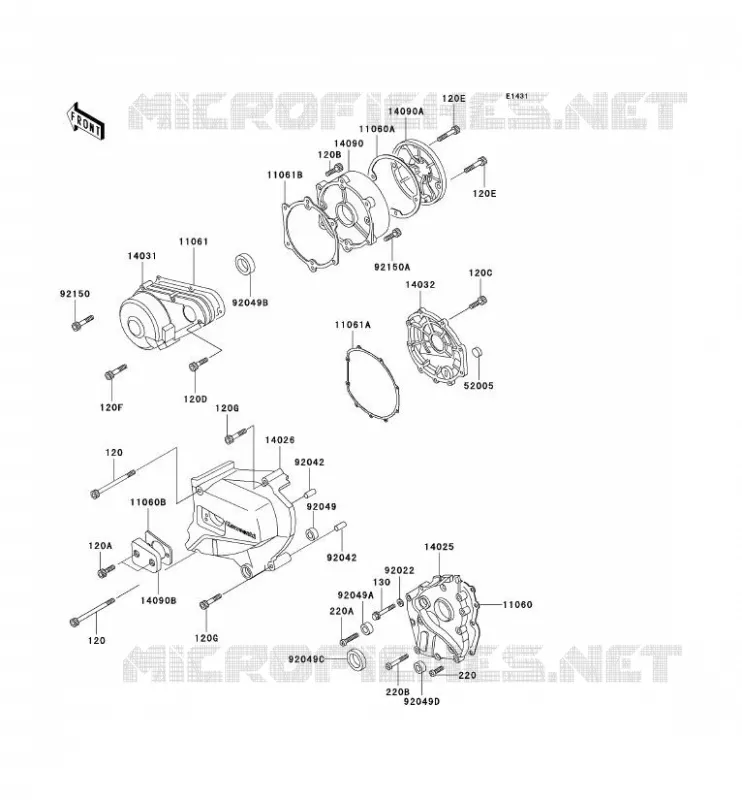 COUVERCLES MOTEUR Kawasaki MOTOS 1000 2003 KZ1000 POLICE  KZ1000-P22