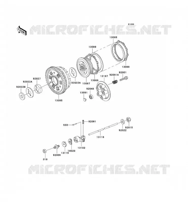 EMBRAYAGE Kawasaki MOTOS 1000 2003 KZ1000 POLICE  KZ1000-P22
