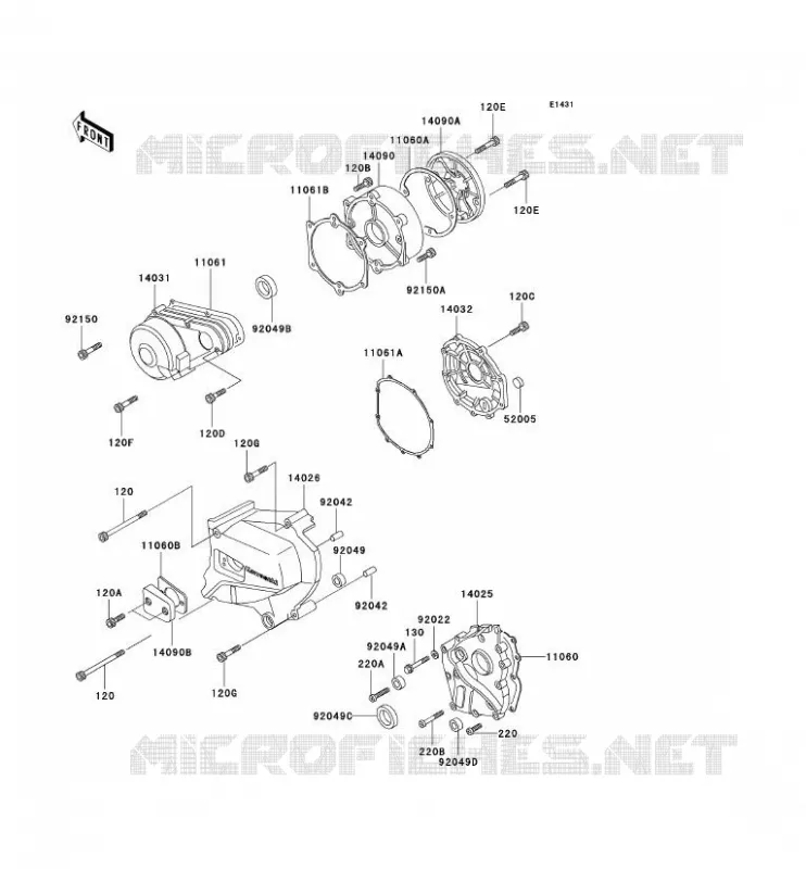 COUVERCLES MOTEUR Kawasaki MOTOS 1000 2005 KZ1000 POLICE  KZ1000-P24