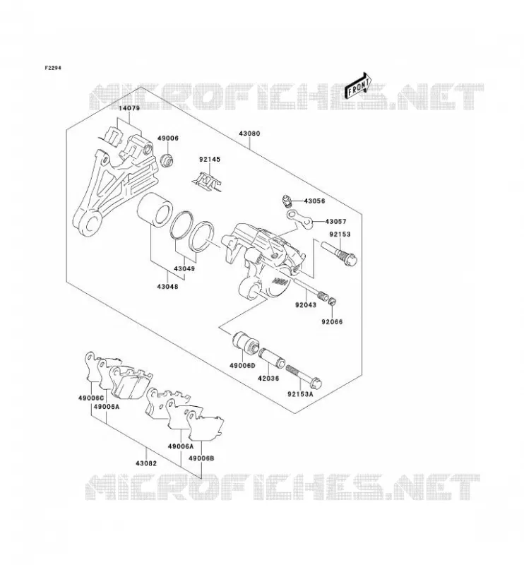 FREIN ARRIERE Kawasaki MOTOS 1000 2005 KLV1000  LV1000-A2H