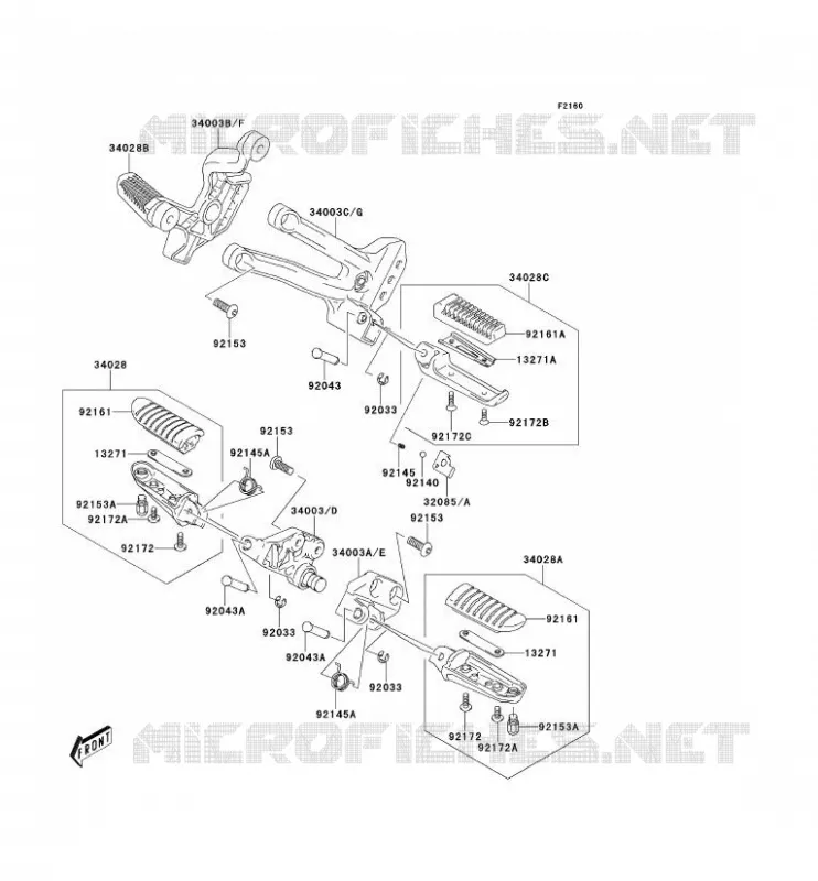 REPOSE PIED Kawasaki MOTOS 1000 2005 KLV1000  LV1000-A2H