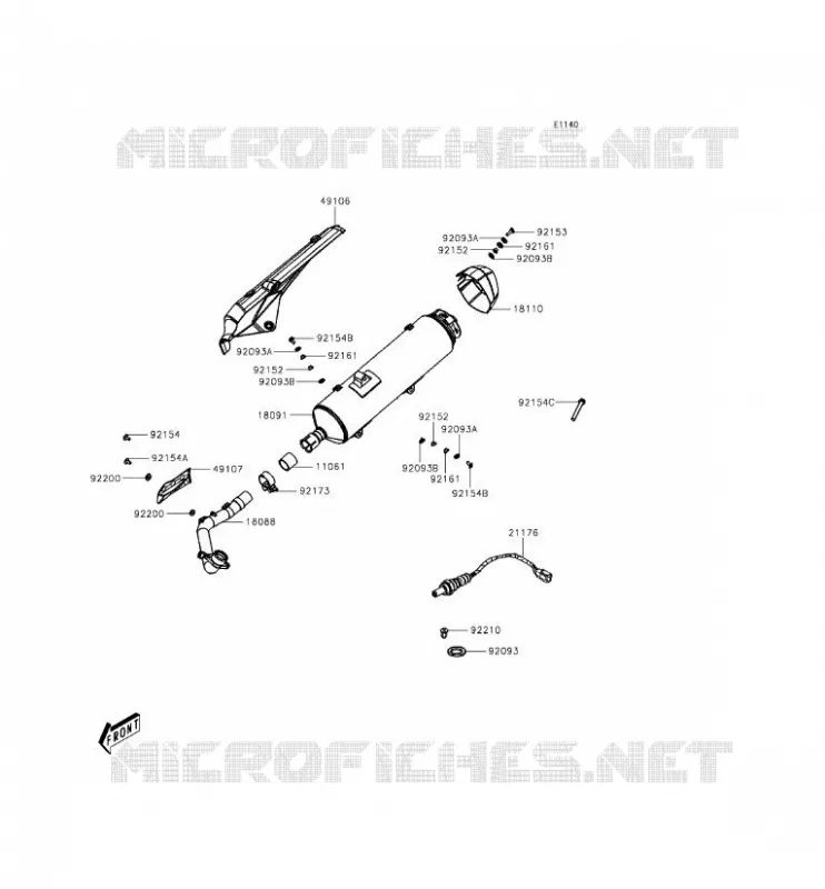 &Eacute;CHAPPEMENT Kawasaki SCOOTER 300 2014 J300  SC300AEFA