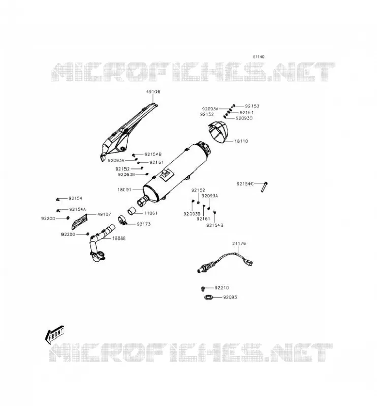 &Eacute;CHAPPEMENT Kawasaki SCOOTER 300 2014 J300 ABS  SC300BEF