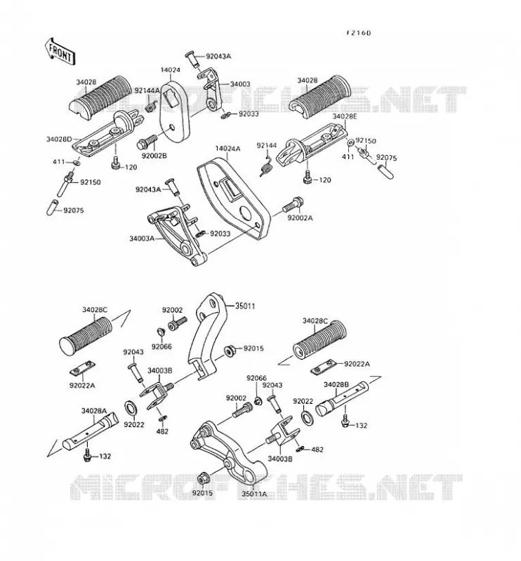 REPOSE PIED Kawasaki MOTOS 1500 1993 VN-15  VN1500-A7