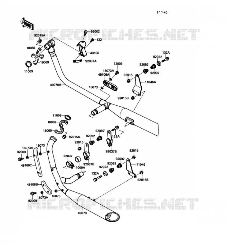 &Eacute;CHAPPEMENT Kawasaki MOTOS 1500 1987 VN-15SE  VN1500-B1