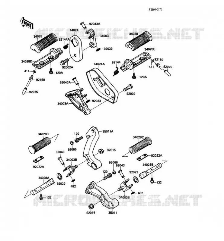 REPOSE PIED Kawasaki MOTOS 1500 1988 VN-15SE  VN1500-B2