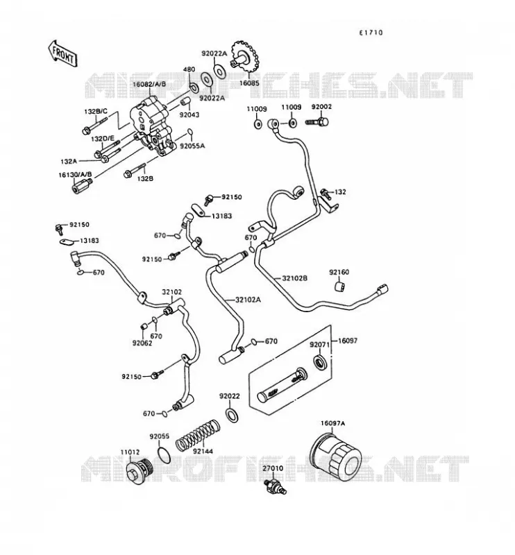 POMPE A HUILE/FILTRE &Agrave; HUILE Kawasaki MOTOS 1500 1996 VN-15  VN1500-C3
