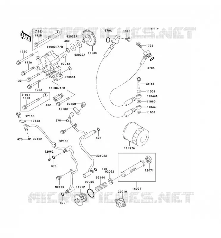 POMPE A HUILE Kawasaki MOTOS 1500 1996 VN1500 CLASSIC  VN1500-D1