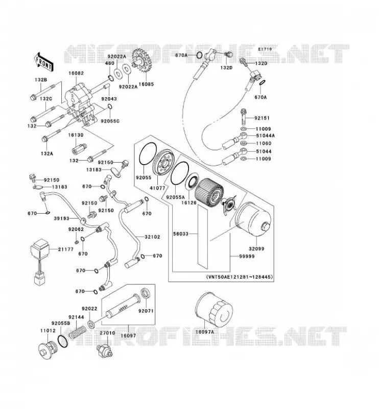 POMPE A HUILE/FILTRE &Agrave; HUILE Kawasaki MOTOS 1500 1999 VN1500 CLASSIC  VN1500-E2