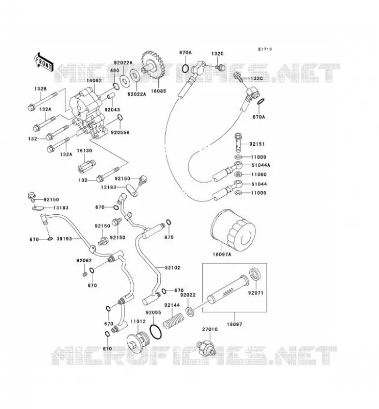 POMPE A HUILE Kawasaki MOTOS 1500 1998 VN1500 CLASSIC  VN1500-F1