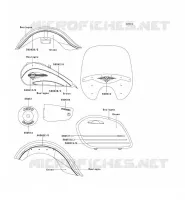 STICKER(BOULOGNE/VERT) pour Kawasaki VN1500 CLASSIC TOURER