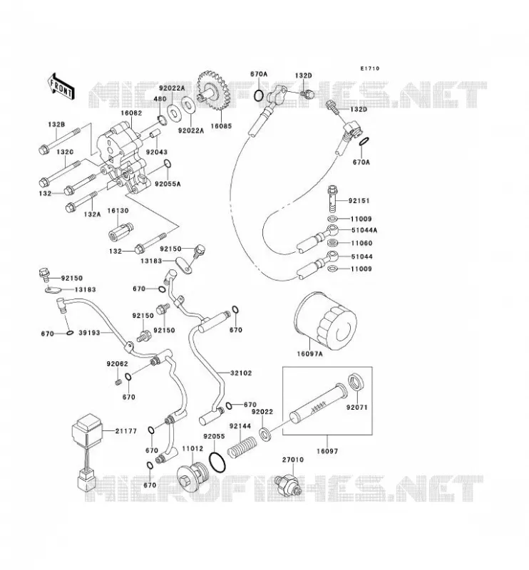 POMPE A HUILE/FILTRE &Agrave; HUILE Kawasaki MOTOS 1500 2001 VN1500 CLASSIC TOURER  VN1500-G3