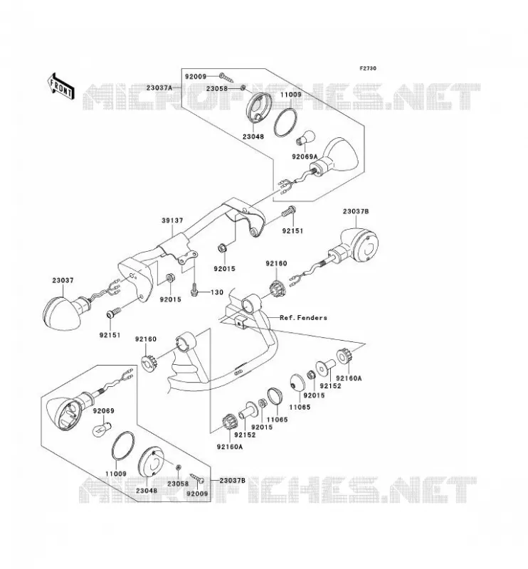 CLIGNOTANTS Kawasaki MOTOS 1500 2000 VN1500 DRIFTER  VN1500-J2