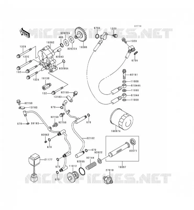 POMPE A HUILE/FILTRE &Agrave; HUILE Kawasaki MOTOS 1500 2000 VN1500 CLASSIC TOURER FI  VN1500-L1