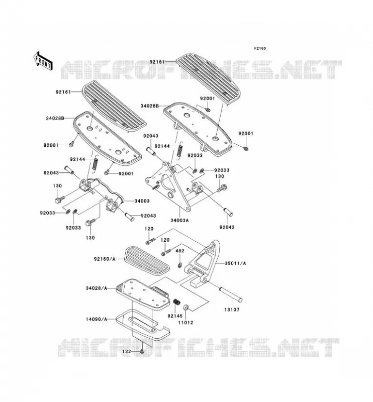 REPOSE PIED Kawasaki MOTOS 1500 2001 VN1500 CLASSIC TOURER FI  VN1500-L2