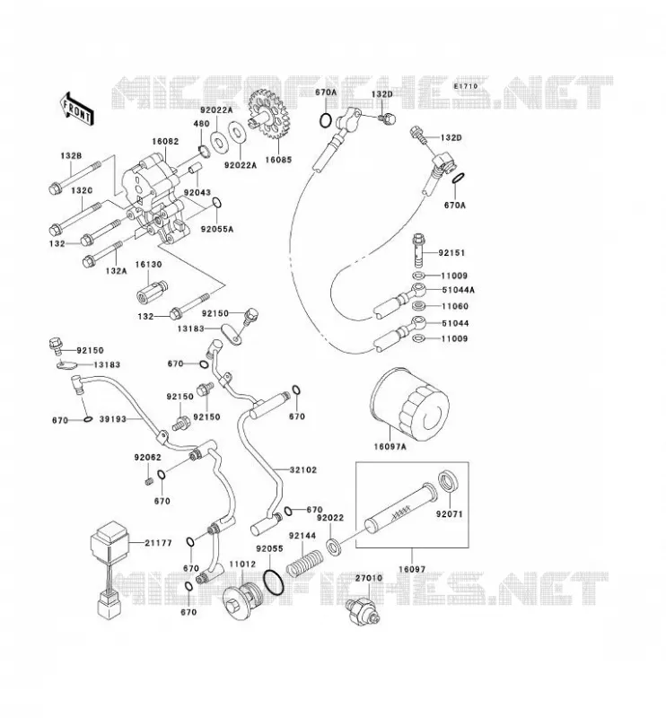 POMPE A HUILE/FILTRE &Agrave; HUILE Kawasaki MOTOS 1500 2001 VN1500 CLASSIC FI  VN1500-N2