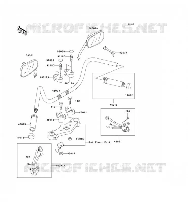 GUIDON Kawasaki MOTOS 1500 2001 VN1500 CLASSIC FI  VN1500-N2